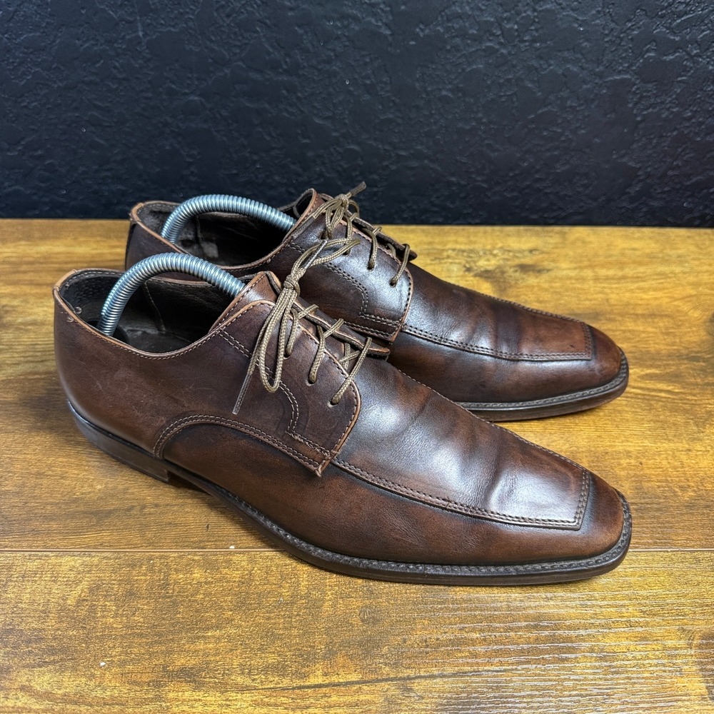 To Boot New York Adam Derrick Brown Leather Bicycle Toe Derby Shoes Mens 10.5